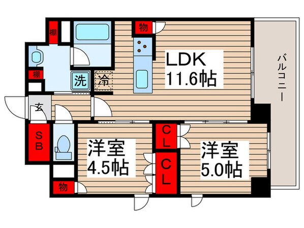 プラウドフラット清澄通りの物件間取画像